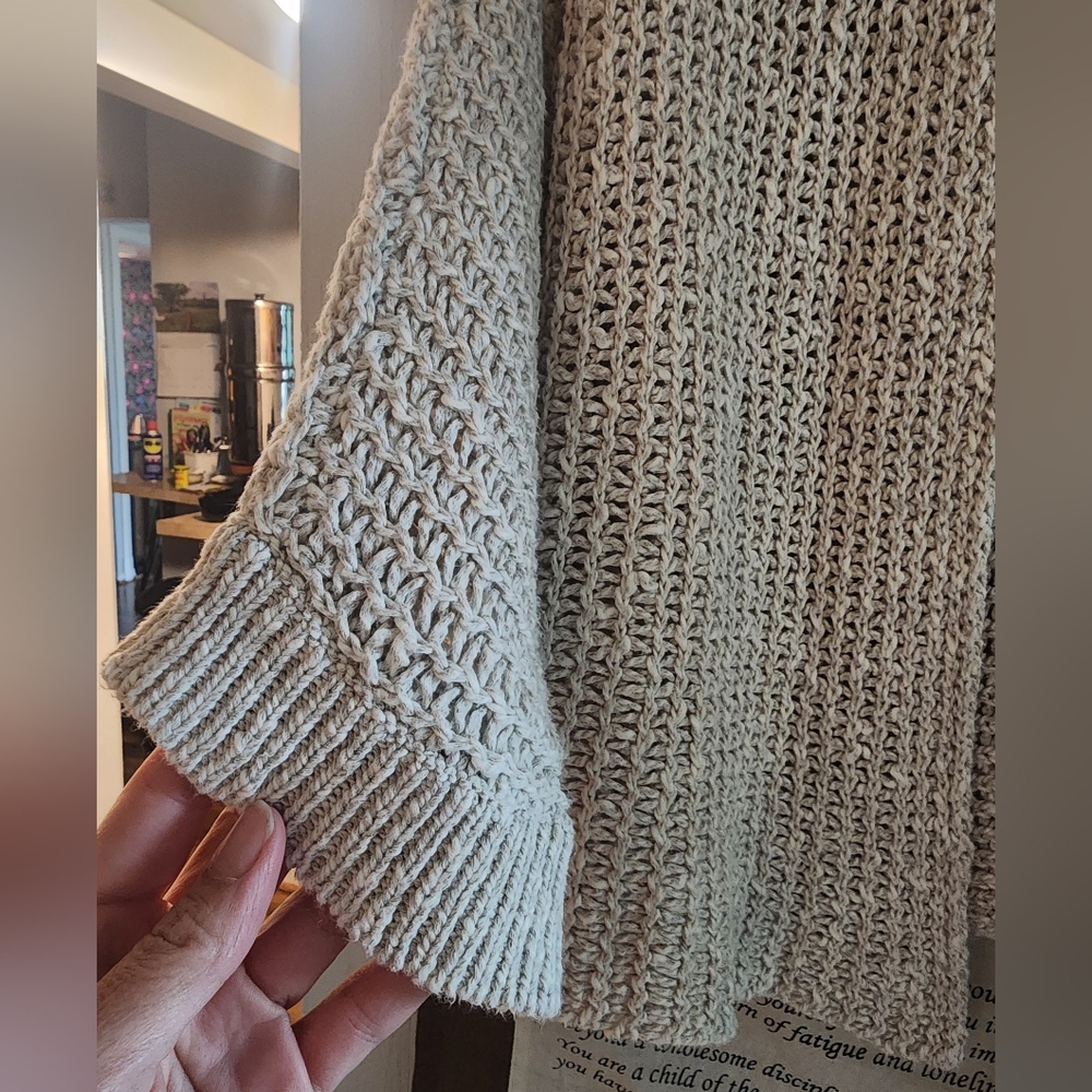 Eileen Fisher Cream Open-Knit Cardigan - Picture 3 of 3